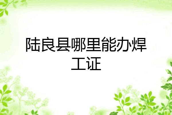 陆良县哪里能办焊工证
