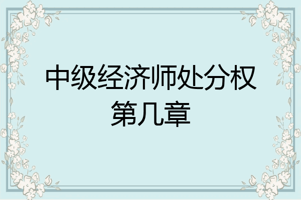 中级经济师处分权第几章