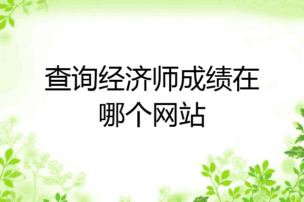 查询经济师成绩在哪个网站