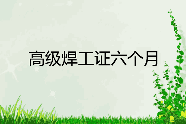 高级焊工证六个月