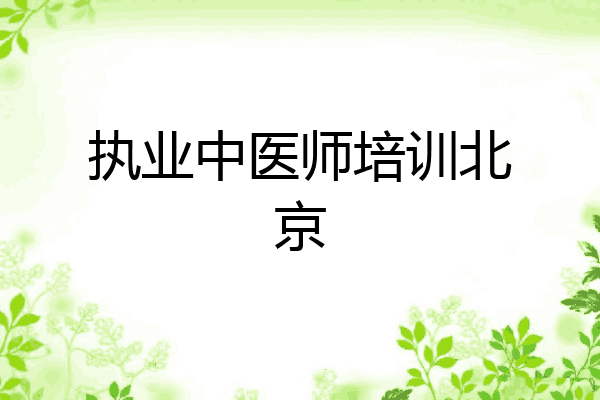 执业中医师培训北京