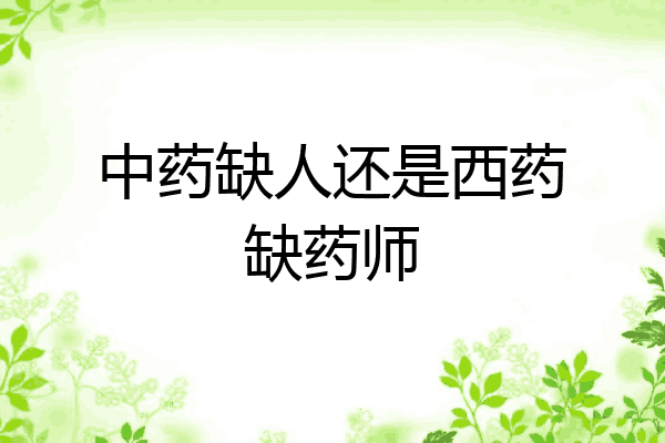 中药缺人还是西药缺药师