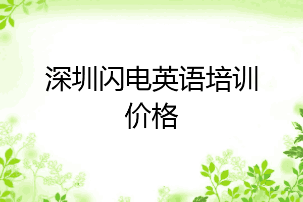 深圳闪电英语培训价格