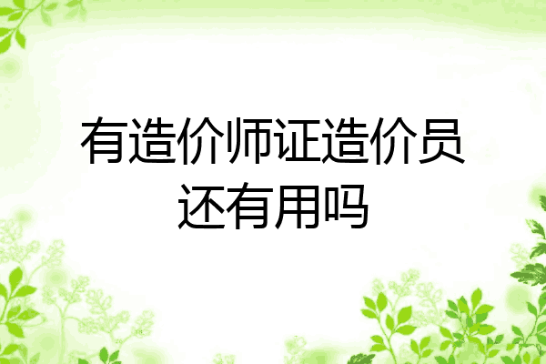 有造价师证造价员还有用吗