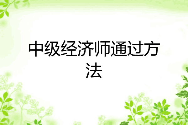 中级经济师通过方法