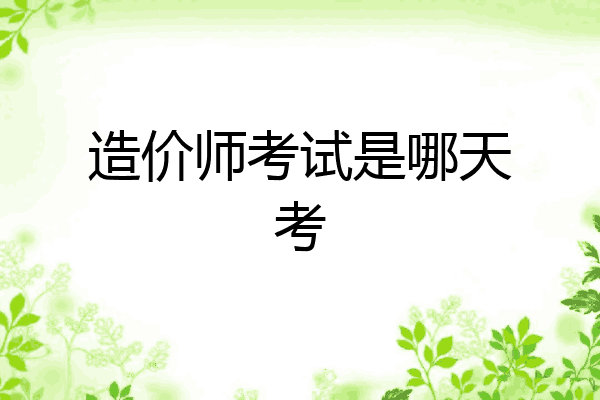 造价师考试是哪天考