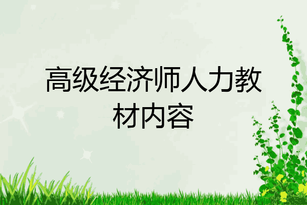 高级经济师人力教材内容
