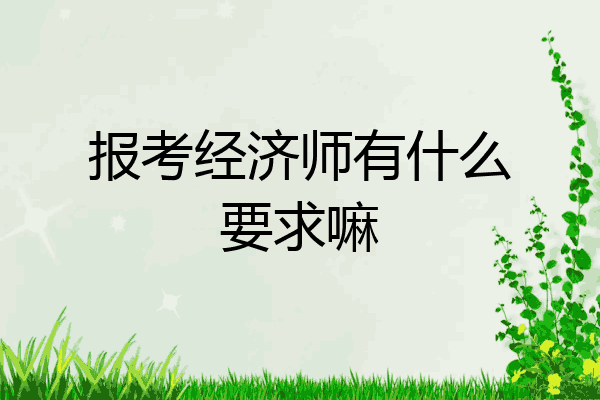 报考经济师有什么要求嘛