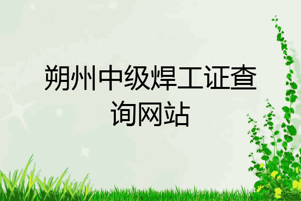 朔州中级焊工证查询网站