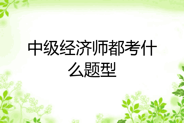 中级经济师都考什么题型