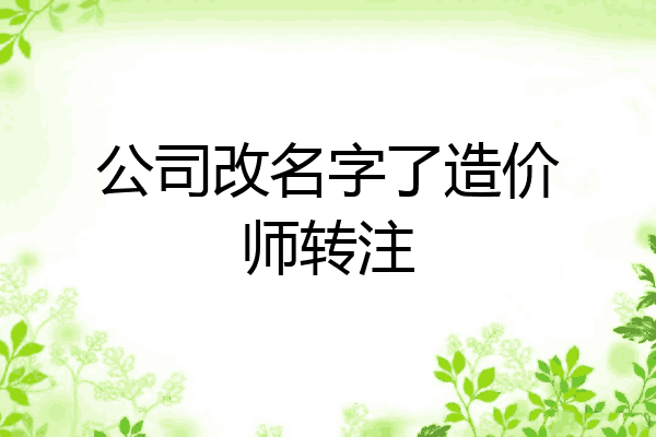 公司改名字了造价师转注