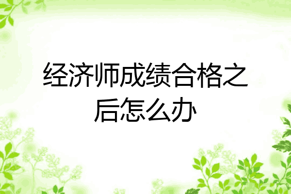 经济师成绩合格之后怎么办