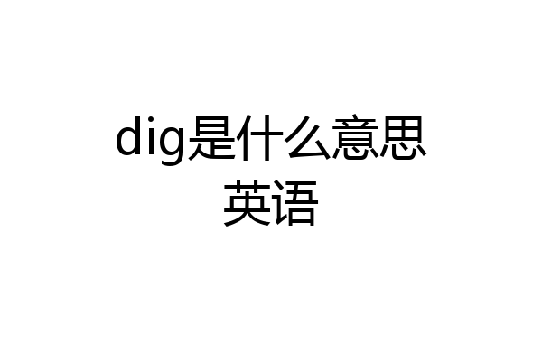 dig是什么意思英语