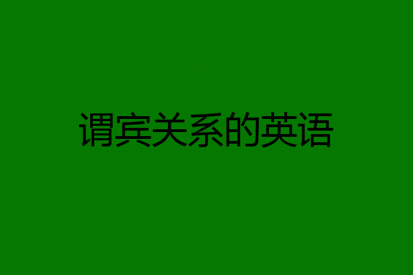 谓宾关系的英语