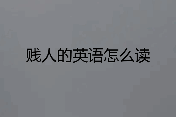 贱人的英语怎么读