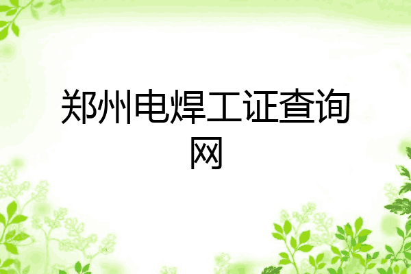郑州电焊工证查询网