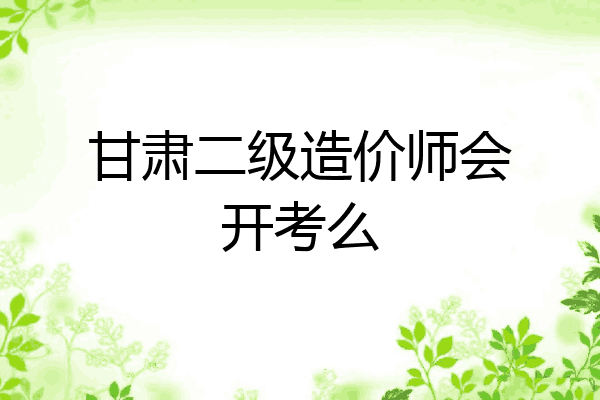 甘肃二级造价师会开考么