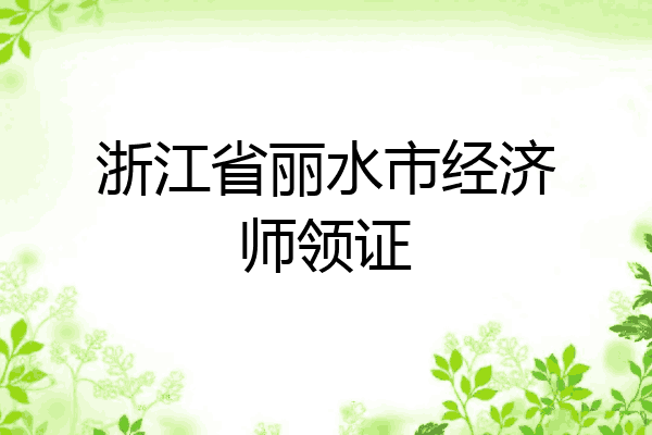 浙江省丽水市经济师领证