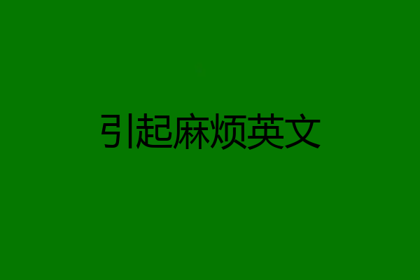 引起麻烦英文