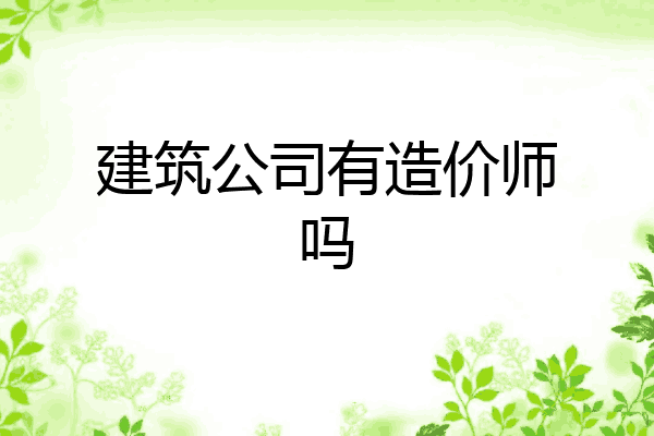 建筑公司有造价师吗
