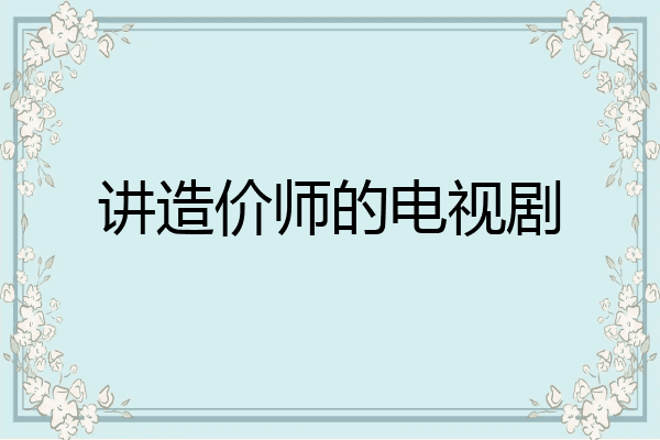 讲造价师的电视剧