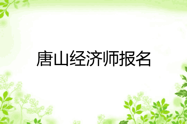 唐山经济师报名