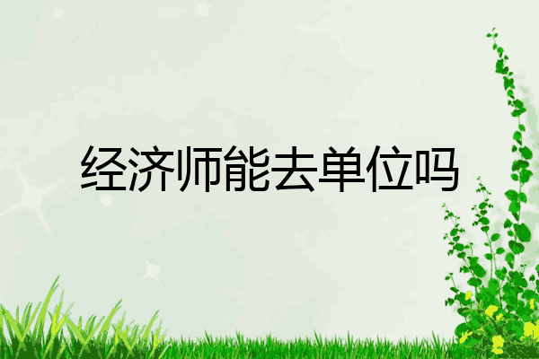 经济师能去单位吗