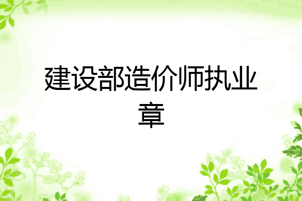 建设部造价师执业章