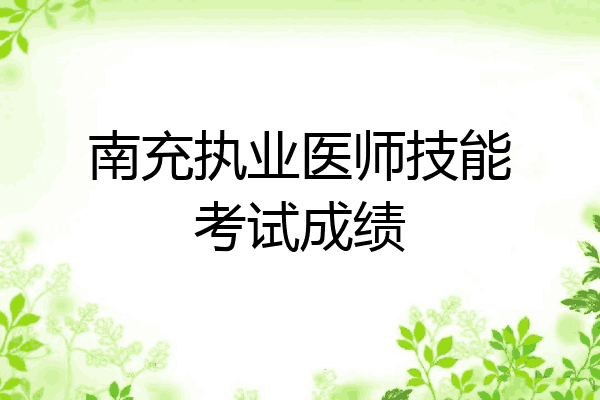南充执业医师技能考试成绩