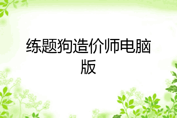 练题狗造价师电脑版