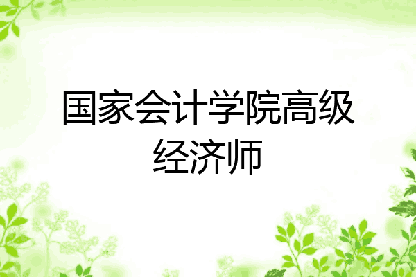 国家会计学院高级经济师