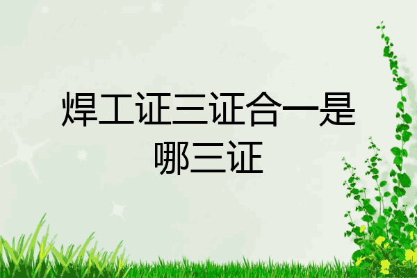 焊工证三证合一是哪三证
