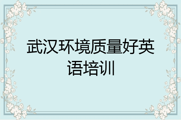 武汉环境质量好英语培训