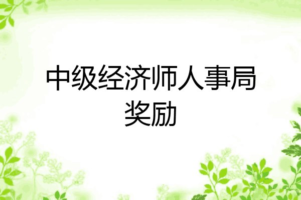 中级经济师人事局奖励