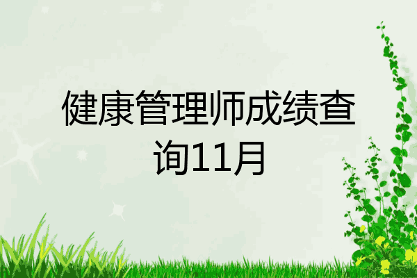 健康管理师成绩查询11月