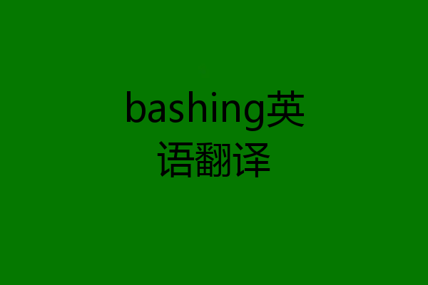 bashing英语翻译