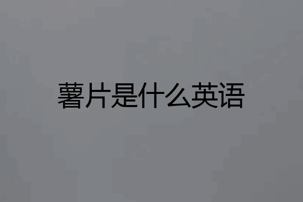 薯片是什么英语