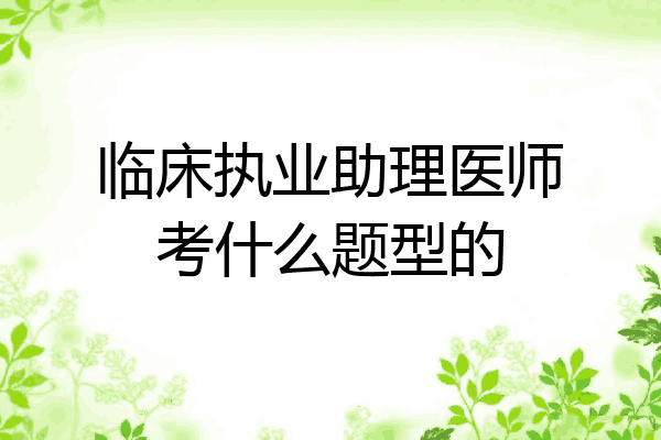 临床执业助理医师考什么题型的
