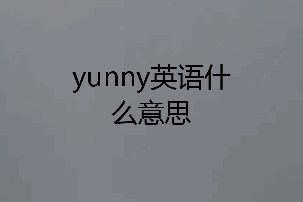 yunny英语什么意思