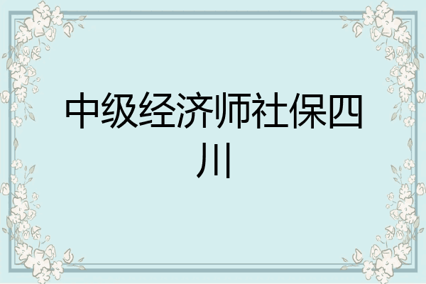 中级经济师社保四川