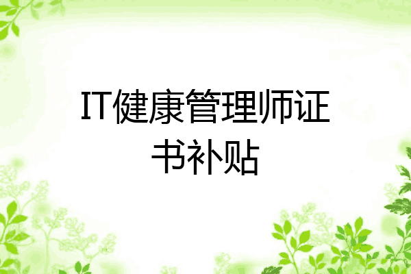 IT健康管理师证书补贴
