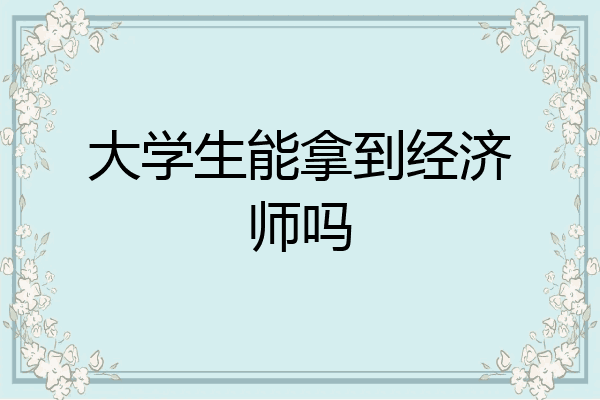大学生能拿到经济师吗