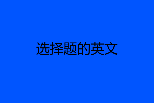 选择题的英文