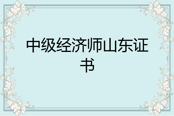 中级经济师山东证书