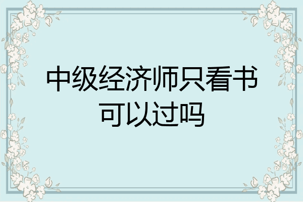 中级经济师只看书可以过吗