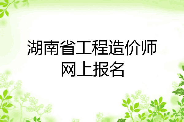 湖南省工程造价师网上报名
