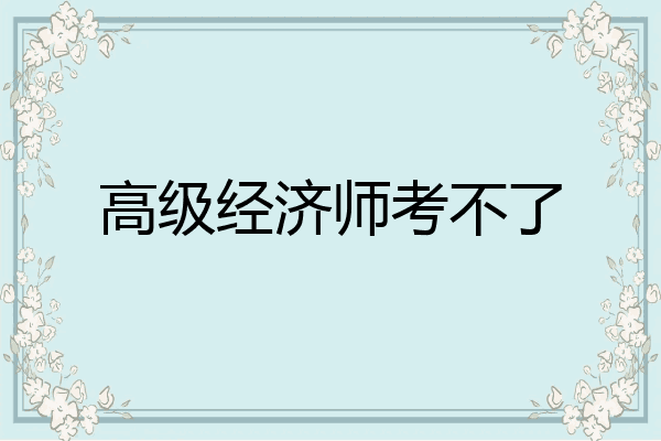 高级经济师考不了