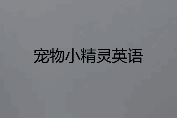 宠物小精灵英语