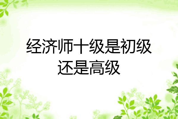 经济师十级是初级还是高级