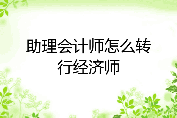 助理会计师怎么转行经济师